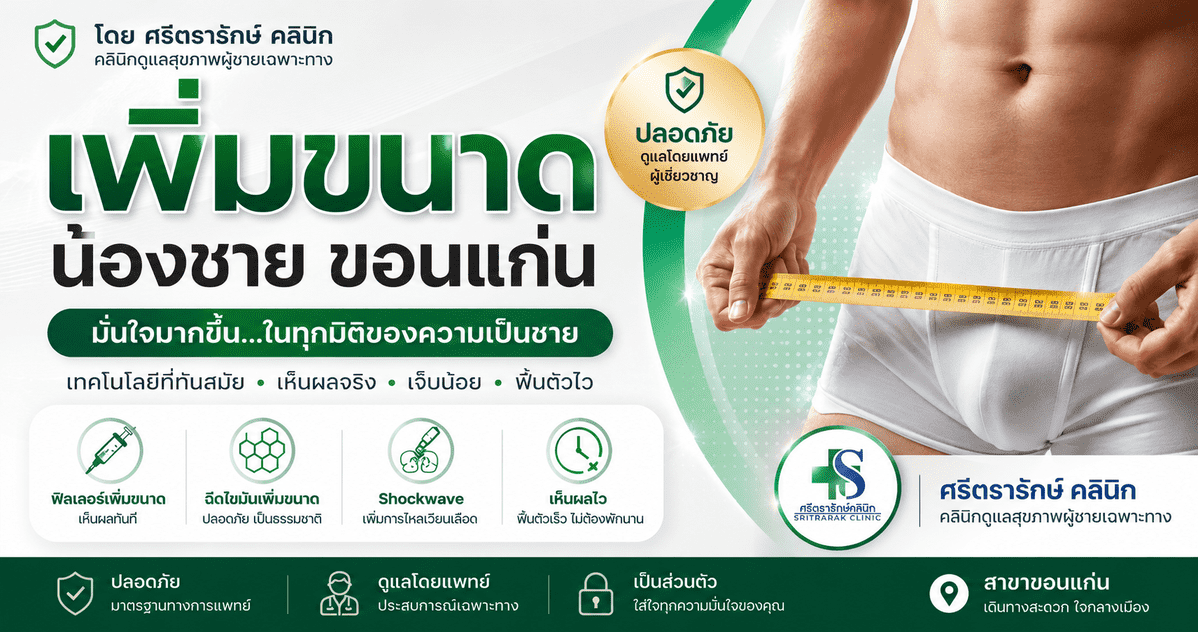 ฉีดเพิ่มขนาดน้องชายด้วยไขมันตัวเอง-ศรีตรารักษ์ คลินิกผู้ชายครบวงจร